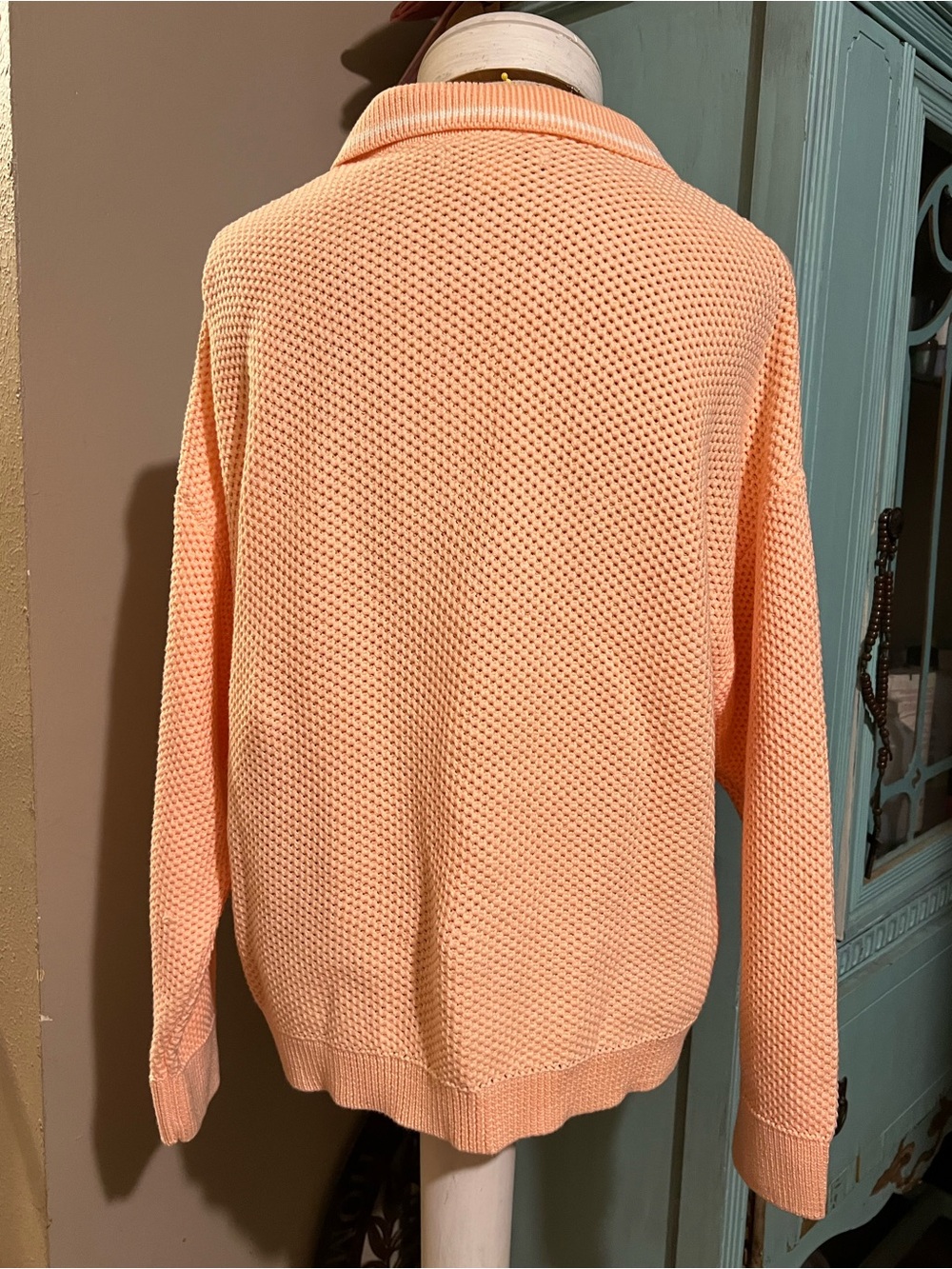 Natural Reflections Size Medium 100% Cotton Peach  Orange Long Sleeve Sweater - Picture 6 of 8